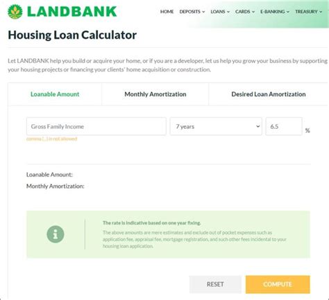 landbank loan calculator.